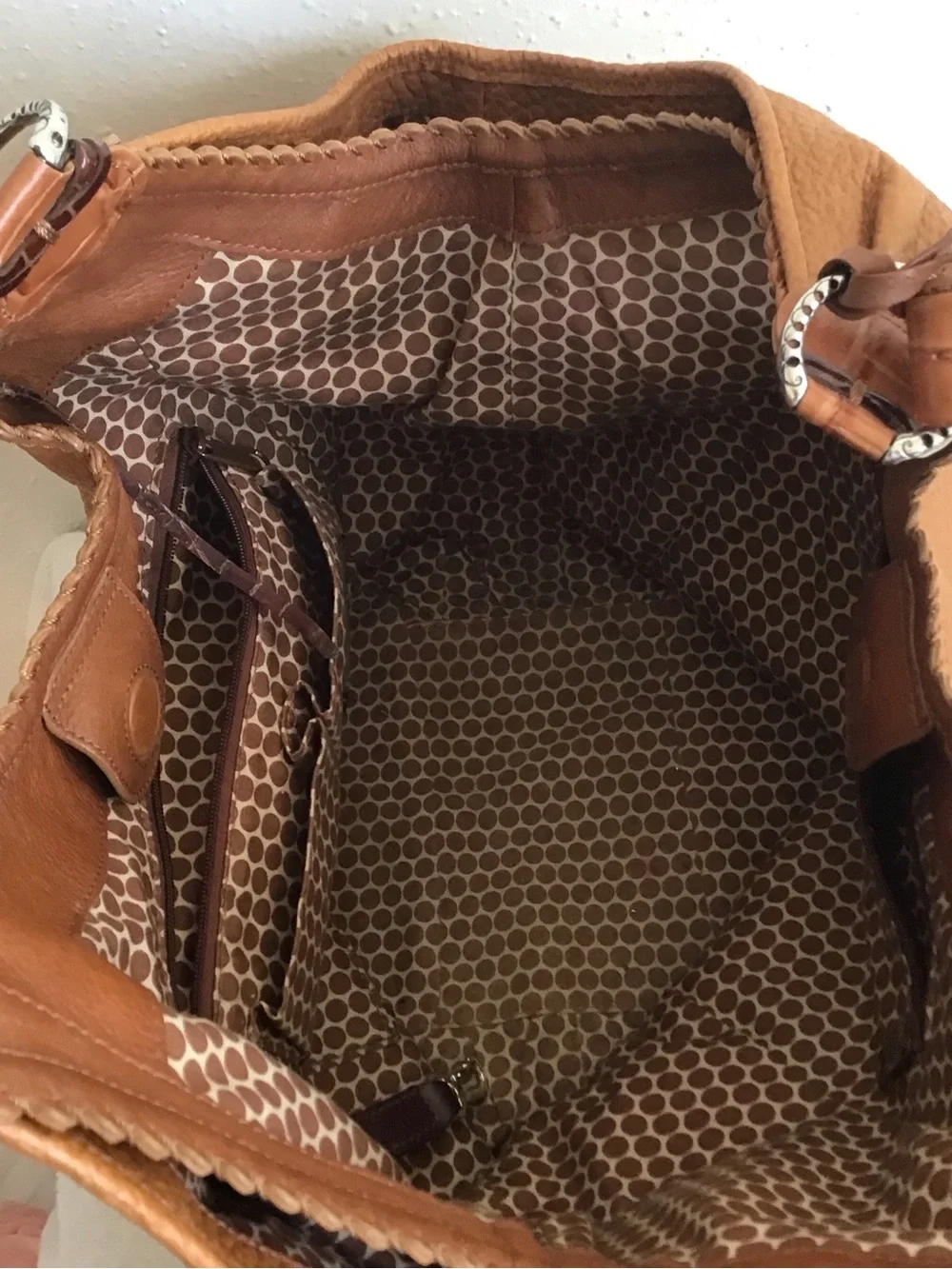 Brighton Women’s Deep Tan Leather Hobo Bag with Heart Charm